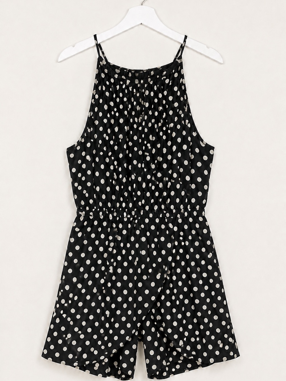 Anthropologie Black & White Polka Dot Sleeveless Romper